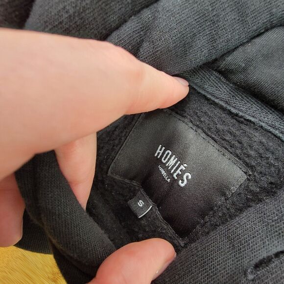 Homies Marbella Airplane Mode Travel Comfort Hoodie Black Sweater Unisex Size S - Picture 6 of 6